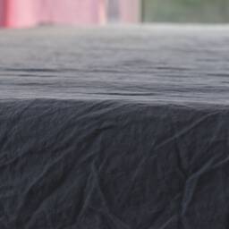 Linen Fitted Sheet in A Graphite Color Queen King Twin 100% Flax Softened Sheet Rose Linen Bedding - thumbnail 4