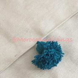"Moroccan Pom Blanket - Throw With Blanket Bed Spread Bedding Cotton /79""Wx118" - thumbnail 3