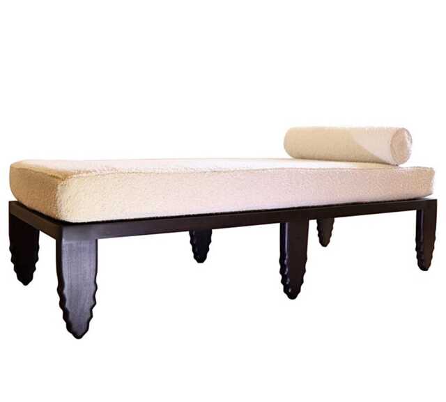 Blackened Oak Boucl?? Day Bed - Luxury Handcrafted UK Furniture Home Decor - image 1