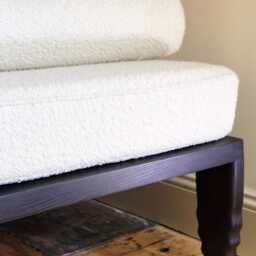 Blackened Oak Boucl?? Day Bed - Luxury Handcrafted UK Furniture Home Decor - thumbnail 4