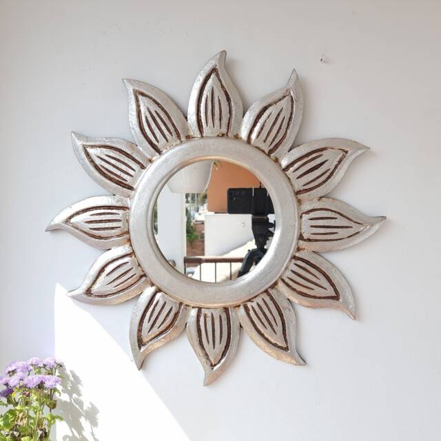 "Peruvian Mirrors ""Sol Floral Silver 50cm " - image 1