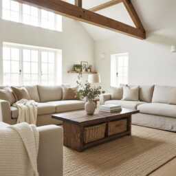 Handmade Rustic Solid Wood Coffee Table With Shelf - thumbnail 2
