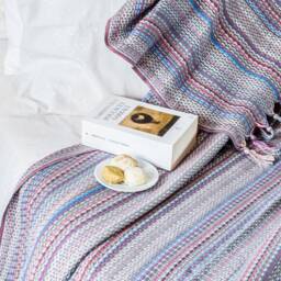 71'' 90.5'' Multicolored With Predominantly Gray Turkish Cotton Throw Blanket, Bedspread, Bedcover, Coverlet, Couch Cozy Blanket - thumbnail 2