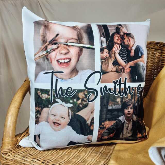 Personalised Photo Cushion - Gift Christmas Present Pillow Picture Collage - image 1