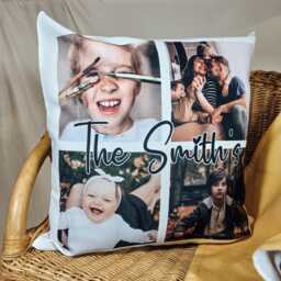 Personalised Photo Cushion - Gift Christmas Present Pillow Picture Collage - thumbnail 1