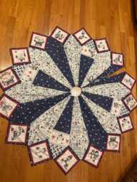 Large Christmas Tree Skirt, Guilted Snowman Dianna Marcum Fabric, Skirt For Real