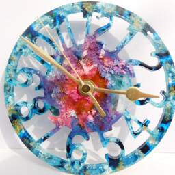 Colour Variety Original Clock, 14.5cm Silent Resin Wall Sweeping Hands. Beautiful & Functional Modern Art. Eco Packaging Option - thumbnail 2