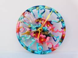Colour Variety Original Clock, 14.5cm Silent Resin Wall Sweeping Hands. Beautiful & Functional Modern Art. Eco Packaging Option - thumbnail 1