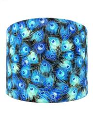 Peacock Feather Lampshade Blue Teal Asian Style Drum Shade