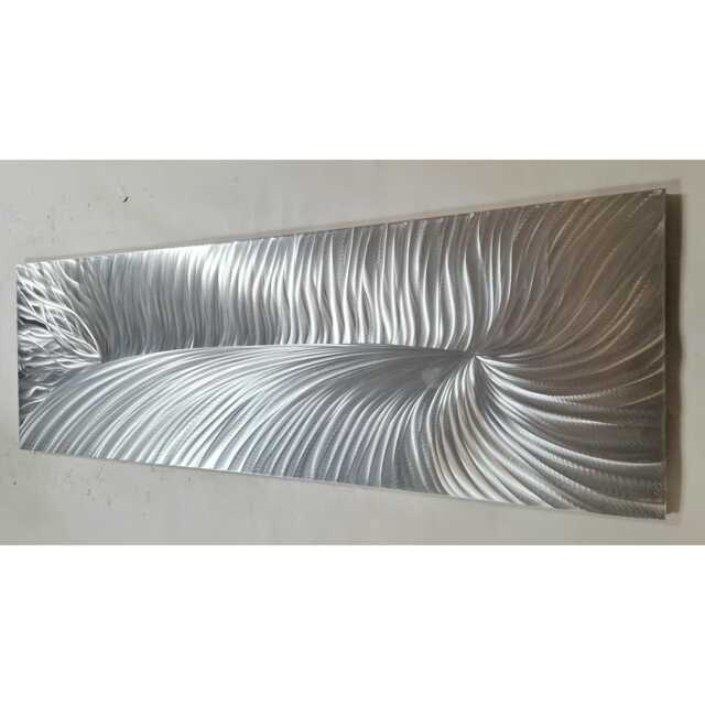 "Abstract Silver Metal Wall Art, Contemporary Home Decor, " - image 1