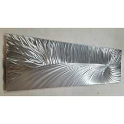 "Abstract Silver Metal Wall Art, Contemporary Home Decor, " - thumbnail 3