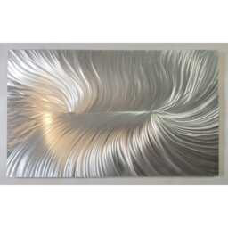 "Abstract Silver Metal Wall Art, Contemporary Home Decor, " - thumbnail 4