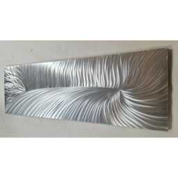 "Abstract Silver Metal Wall Art, Contemporary Home Decor, " - thumbnail 1