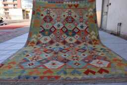 7x10 Tribal Kilim Rug, Afghan Chubi Flatweave Area Brand New Kilim, Maimana Oriental Turkmen Rug For Bedroom, Livingroom - thumbnail 1