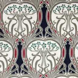 Liberty London Art Nouveau Cotton Cushion Cover Blue, Red, Grey - thumbnail 3