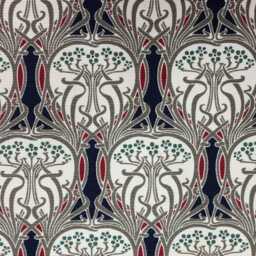 Liberty London Art Nouveau Cotton Cushion Cover Blue, Red, Grey - thumbnail 2