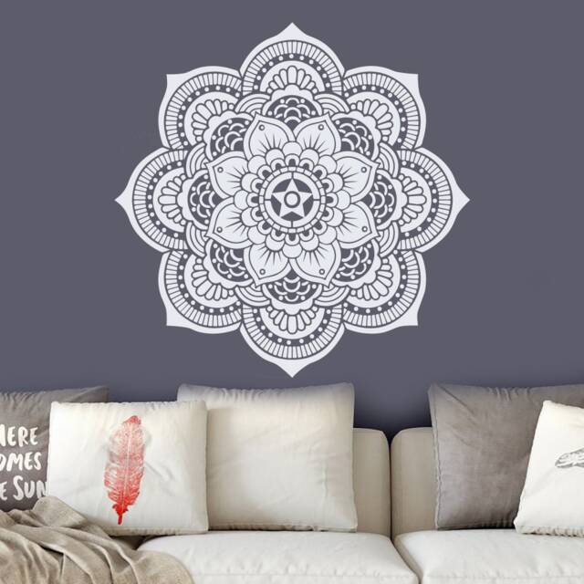 Mandala Wall Decal. Yoga Studio Decor. Bohemian Bedroom Maroccan Pattern. Flower Stickers. J150 - image 1