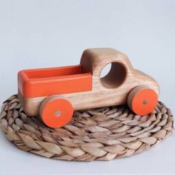 Personalized Wooden Toy Truck - New Baby Gift Natural Nursery Decoration - thumbnail 2