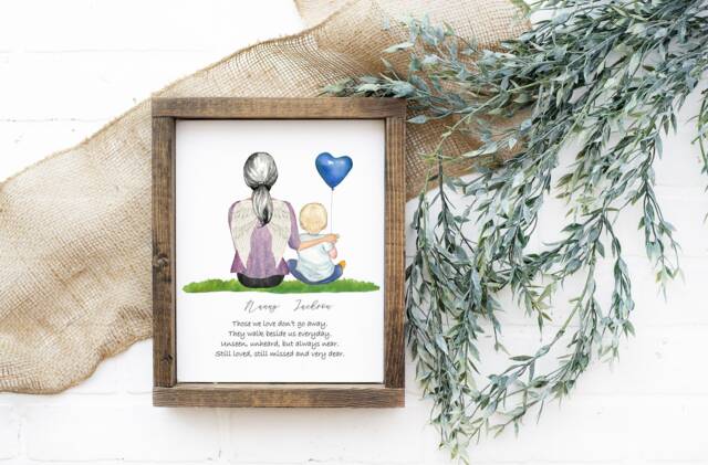 In Heaven, Memorial Print, Loving Memory, Remembrance Gift, Photo Grandmother Sympathy Nana in Heaven - image 1
