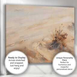 Minimal Abstract Sand Dune Grass Neutral Textured Landscape Canvas Wall Art Print Decor Picture Ready To Hang - thumbnail 3