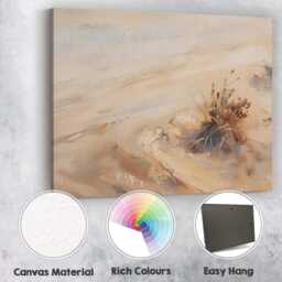 Minimal Abstract Sand Dune Grass Neutral Textured Landscape Canvas Wall Art Print Decor Picture Ready To Hang - thumbnail 2