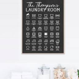 Personalized Laundry Wall Decor Art - Clothing Symbols Guide Custom Gift Gifting Farmhouse Print, Framed Print Or Canvas Sign - thumbnail 3