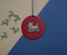 Scottish Terrier Christmas Decoration - Scottie Dog Bauble Lover Gift - thumbnail 1
