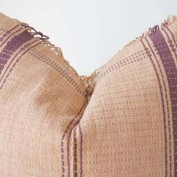 Brown Neutral Tribal Hemp Hand Woven Natural Dye Color Lumbar Pillow Cover - thumbnail 2