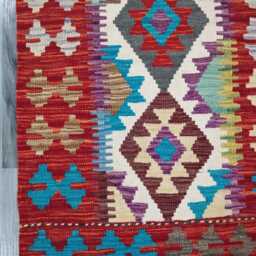 Runner Rug Classic, Handmade Artisan Afghan Turkish, Scandinavian, Navajo, Bohemian, Wool Flatweave Multicolour Kilim 199x62 cm - thumbnail 4