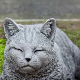 Handmade Cement Sleeping Cat Sculpture Outdoor Kitty Stone Decor Pet Memorial Ornament Garden Kitten Statue Lawn Patio Art - thumbnail 4
