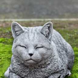 Handmade Cement Sleeping Cat Sculpture Outdoor Kitty Stone Decor Pet Memorial Ornament Garden Kitten Statue Lawn Patio Art - thumbnail 2