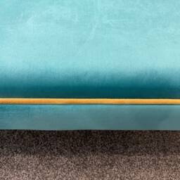 Handmade Flat Top Footstool, Coffee Table, Footrest , Puffy in Plush Soft Velvet - thumbnail 3