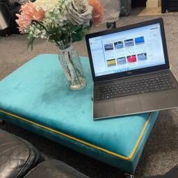 Handmade Flat Top Footstool, Coffee Table, Footrest , Puffy in Plush Soft Velvet - thumbnail 2