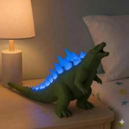 Godzilla Night Light 3D Printed Colour Changing Led Kaiju Lamp With Remote Monster Movie Desk D??cor Unique Gamer Gift For Him - thumbnail 2