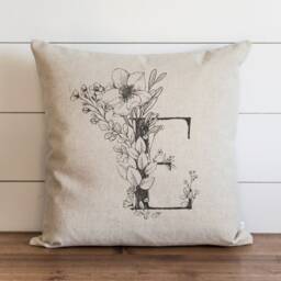 Personalized Monogram Pillow Cover - Botanical Typography Home Decor Housewarming Gift Wedding Throw Accent - thumbnail 2