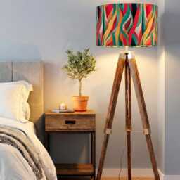 Handmade By Order Luxury Abstract Wave Pattern Multicoloured On Velvet Drum Lamp Shade Pendant Light All Shapes & Sizes Available - thumbnail 2