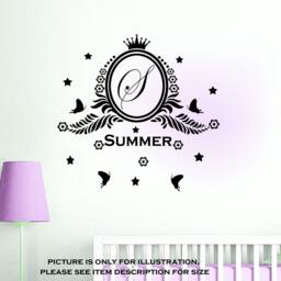 Custom Monogram Name Initials Nursery Girls Bedroom Vinyl Wall Stickers Wall Art Decal Jrd4 - thumbnail 3