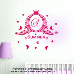 Custom Monogram Name Initials Nursery Girls Bedroom Vinyl Wall Stickers Wall Art Decal Jrd4 - thumbnail 2