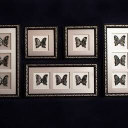 Framed Butterfly Wall Art Set - Silver & Black Gallery Decor - thumbnail 2