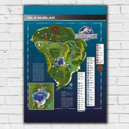 Jurassic World Camp Cretaceous Print - Isla Nublar Map Wall Art Poster - thumbnail 2