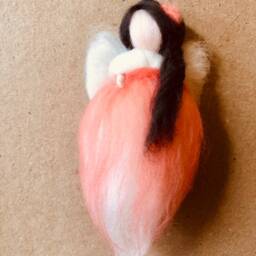 Three Needle Felted Angels/Fairies - Green/Yellow/Red Ornaments, Christmas, Comfort, Protection, Grieving, Waldorf Inspired - thumbnail 3