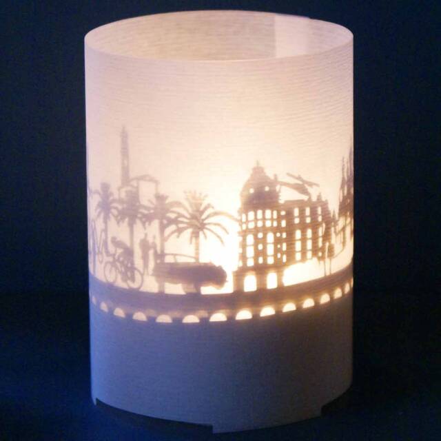 Nice Skyline Gift Tube Shadow Play - Souvenir Candle With Silhouette Projection For Unique Home Decor Perfect Fans - image 1