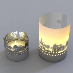 Nice Skyline Gift Tube Shadow Play - Souvenir Candle With Silhouette Projection For Unique Home Decor Perfect Fans - thumbnail 3