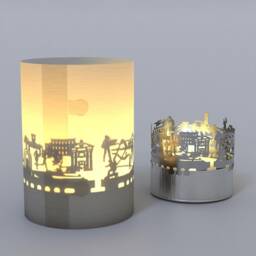 Nice Skyline Gift Tube Shadow Play - Souvenir Candle With Silhouette Projection For Unique Home Decor Perfect Fans - thumbnail 4