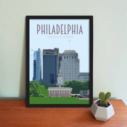 Philadelphia Travel Poster - Retro Style Pennsylvania Art Print - thumbnail 1