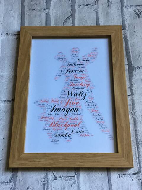 Personalised Typography Word Art, A4 Framed Print, Teacher Gift - image 1