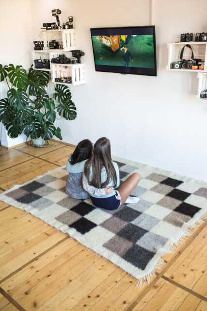 Squares Rug Wool Handwoven Geometric Pattern - image 1