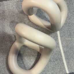 Preloved Isla Minimalist Modern Contemporary Rounded Flow Form Resin Bookends - Grey White Light Coloured Book Ends Modernist Bookshelves - thumbnail 2