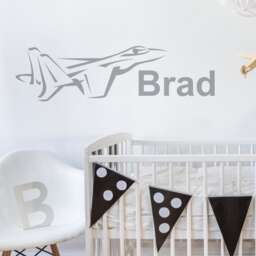 Jet Name Wall Sticker - Decals Tattoo Art Quote Home Decor Personalised - thumbnail 1