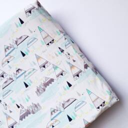 Woodlands Changing Pad Cover - Teepee Baby Bedding, Gray & Mint - thumbnail 2